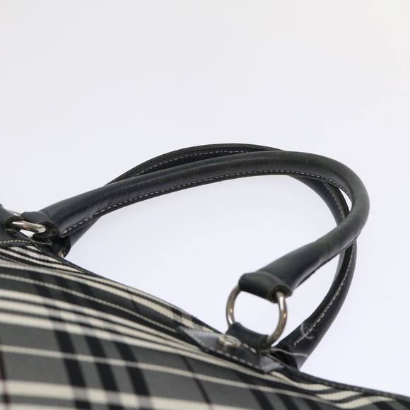 BURBERRY Nova Check Blue Label Tote Bag Nylon Black Auth ep1077 - Picture 9 of 16